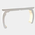 Mei Slice Console, Ivory Gloss/Rose Silver Leaf