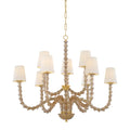 Calumet 9 Light Chandelier, Aged Brass