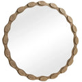 Marietta Round Mirror, Aged Brass