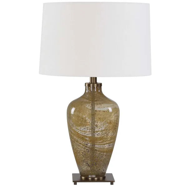 Rainer Table Lamp, Olive Amber